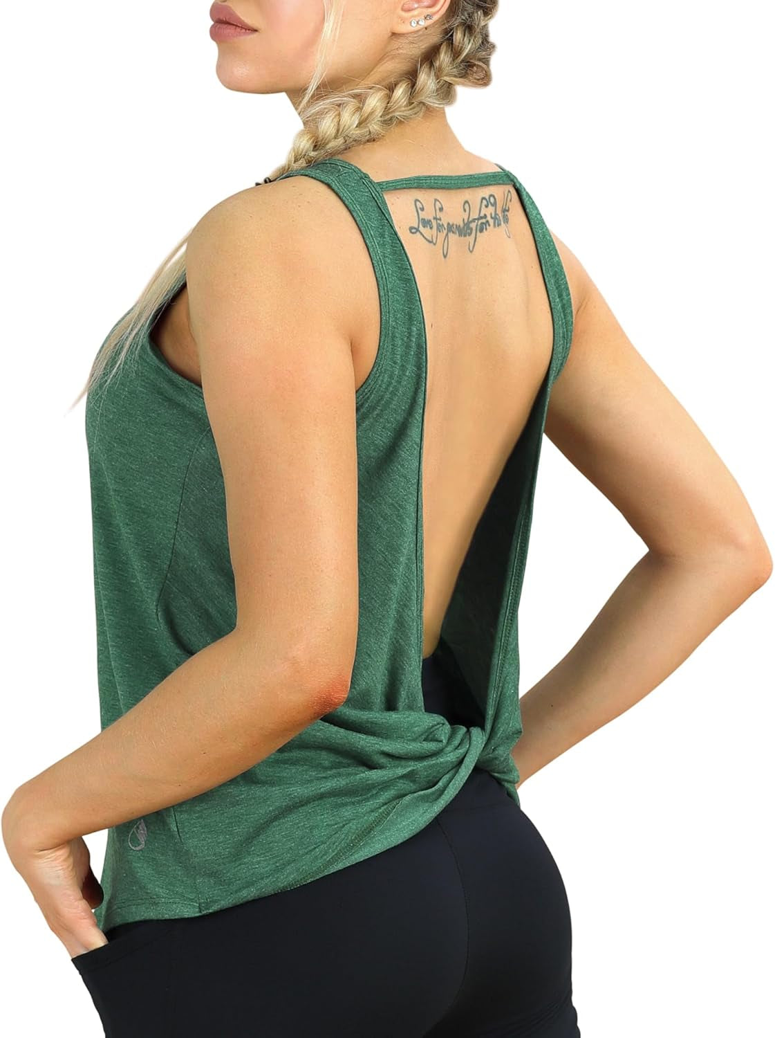Women'S Open Back High Neck Workout Athletic Gym Tank Tops