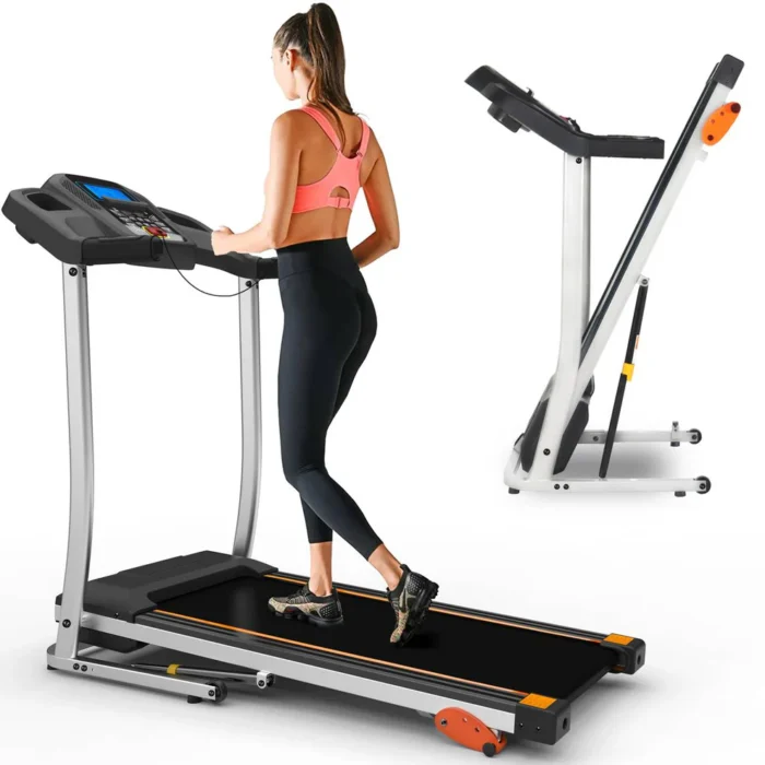 Folding Treadmill Fitness Equipment with LCD Walking Running Cardio Exercise Machine