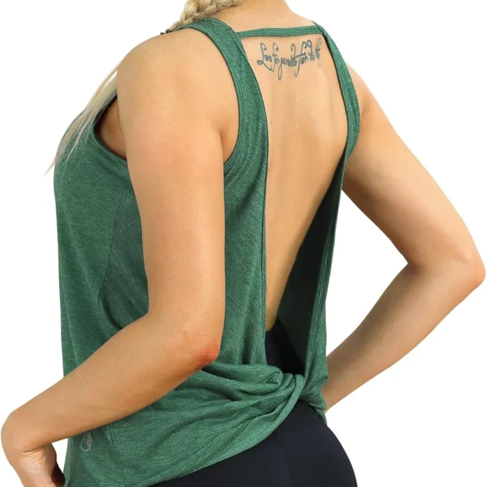 Women'S Open Back High Neck Workout Athletic Gym Tank Tops
