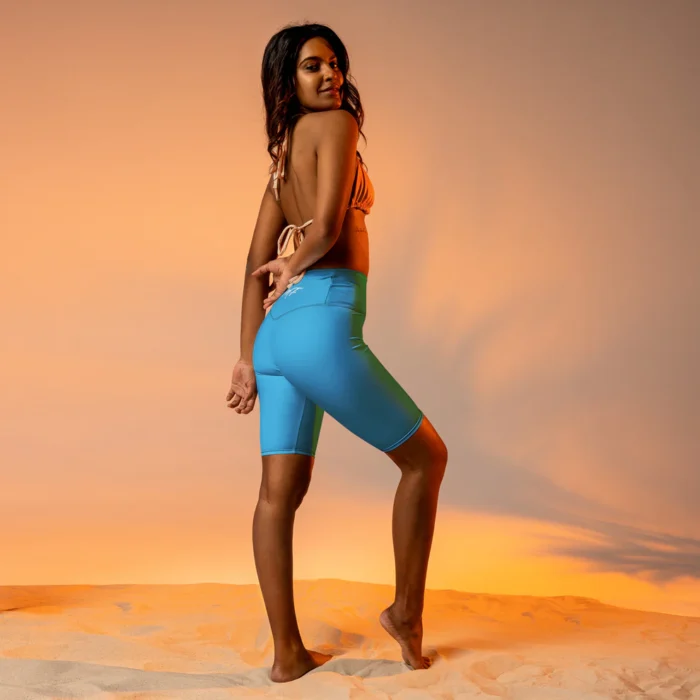 Women Summer Blue MF Biker Shorts