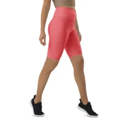 Women Pink MF Biker Shorts - Image 4