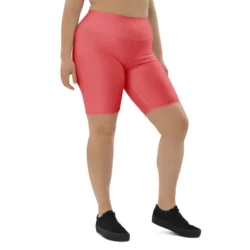 Women Pink MF Biker Shorts - Image 3