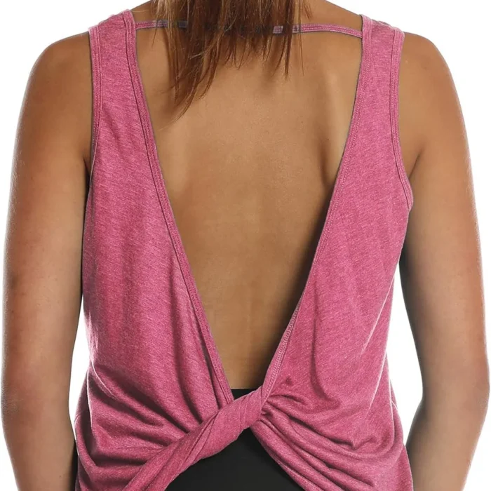 Women'S Open Back High Neck Workout Athletic Gym Tank Tops