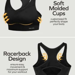 Sports Bras for Women High Support High Impact Sports Bras for Women Large Bust Push up Racerback Workout Running Bra - Image 4