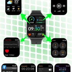 Smart Watch for Men Women, Fitness Tracker Heart Rate/Sleep Monitor, Fitness Watch Step/Calorie Counter, 25 Sport Modes IP68 Waterproof Activity Trackers, Smartwatch for Android Ios - Image 3