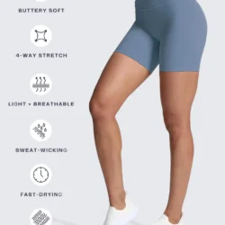 Trinity Workout Biker Shorts for Women Tummy Control High Waisted Exercise Athletic Gym Running Yoga Short 6" - Image 3