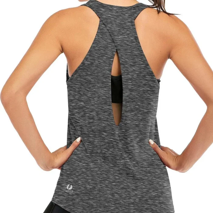 ACTIVE Womens Cross Backless Workout Tops for Women Racerback Tank Tops Open Back Running Muscle Tank Yoga Shirts