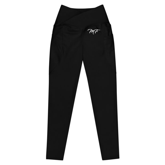 Black MF Crossover leggings with pockets