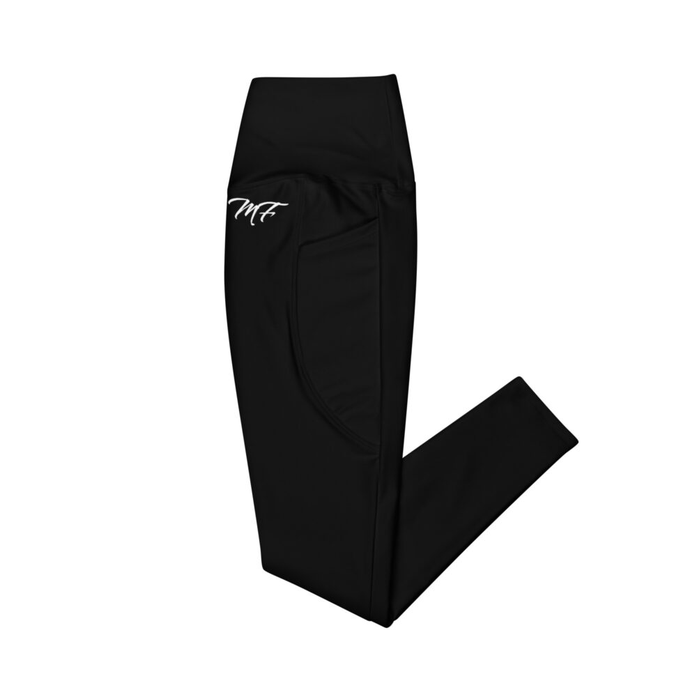 Black MF Crossover leggings with pockets - Image 9