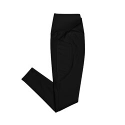 Women Black MF Crossover leggings with pockets - Image 7