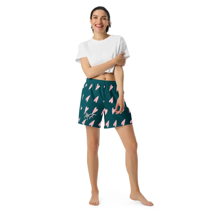 Women Green & Pink All-Over Printed Athletic Long Shorts