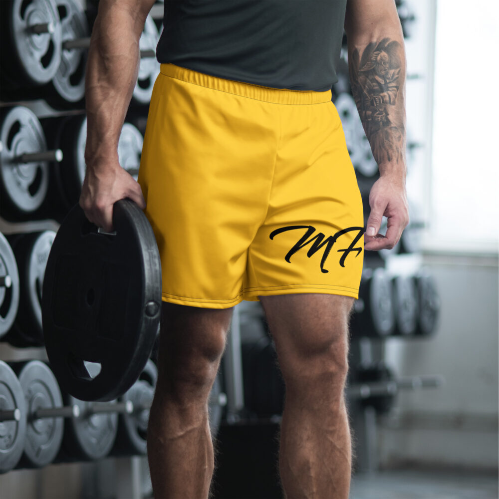 Yellow & Black MF Athletic Long Shorts - Image 4