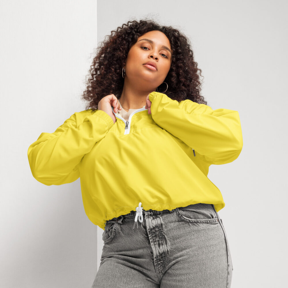 Yellow MF Women’s cropped windbreaker - Image 4