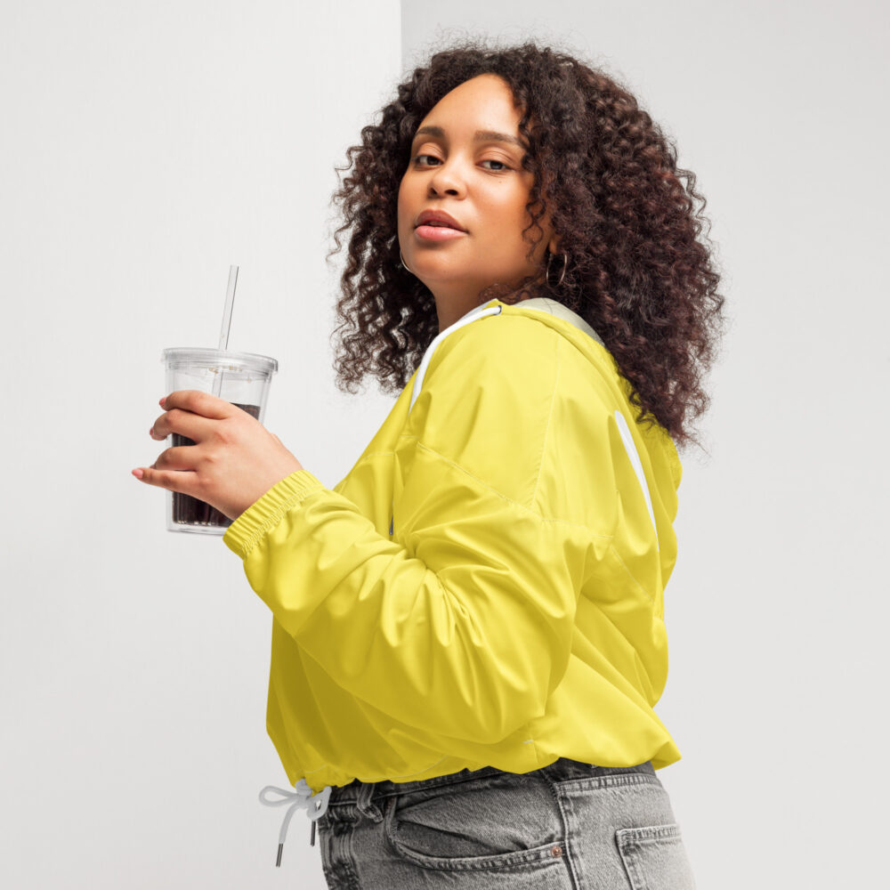 Yellow MF Women’s cropped windbreaker - Image 3