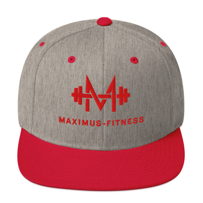 Gray & Red Maximus-Fitness Snapback Hat