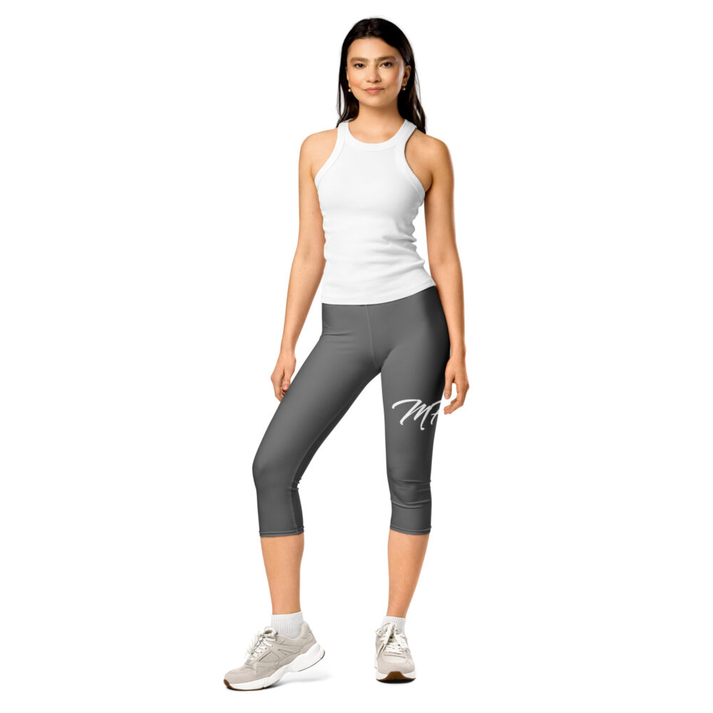 Gray MF Capri Leggings - Image 3