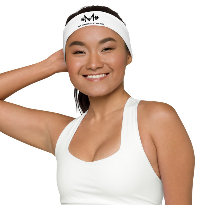 White Maximus-Fitness Headband