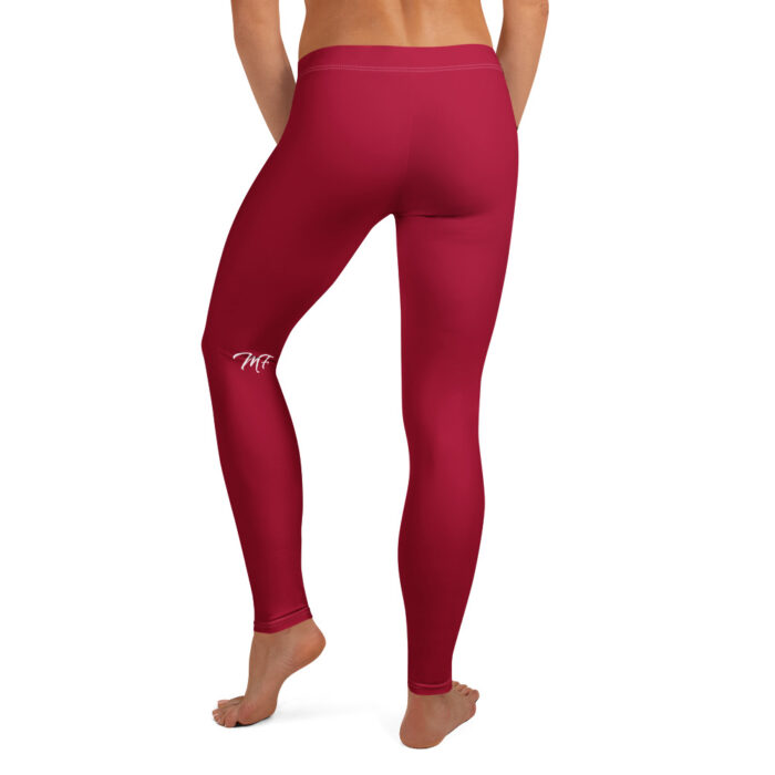 Carmine Red Back MF Logo Leggings