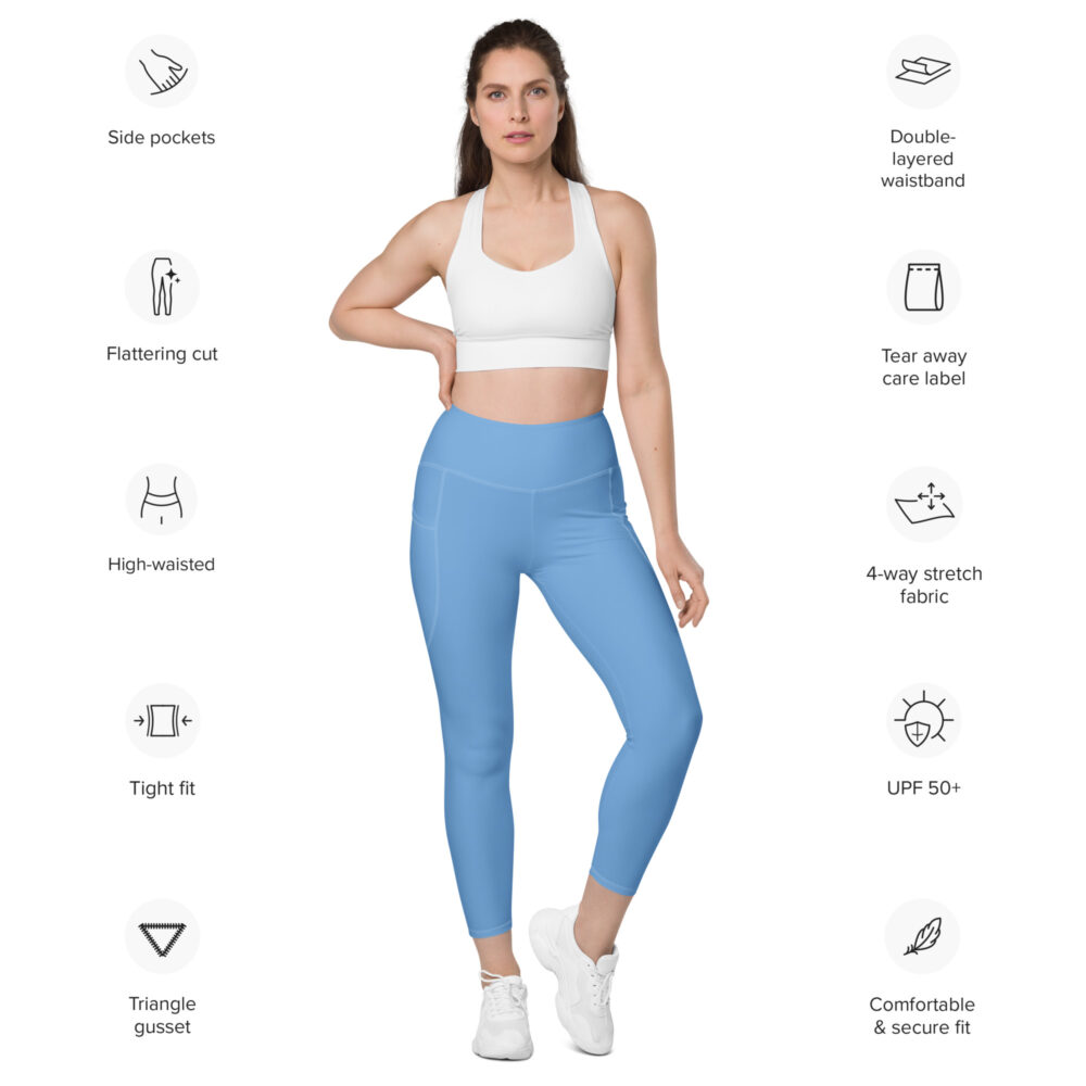 Baby Blue MF Leggings with pockets - Image 2