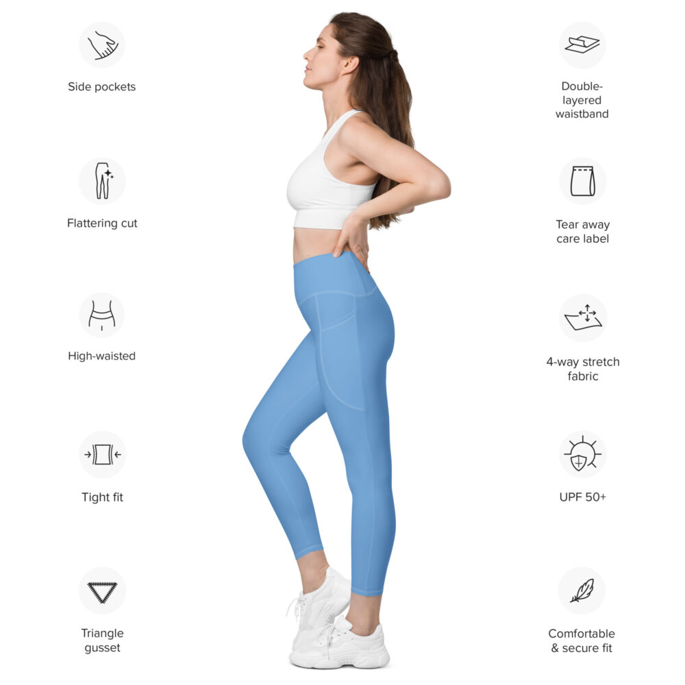 Baby Blue MF Leggings with pockets - Image 3