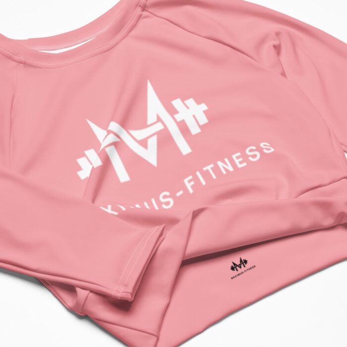 Pink Maximus-Fitness Long-Sleeve Crop Top
