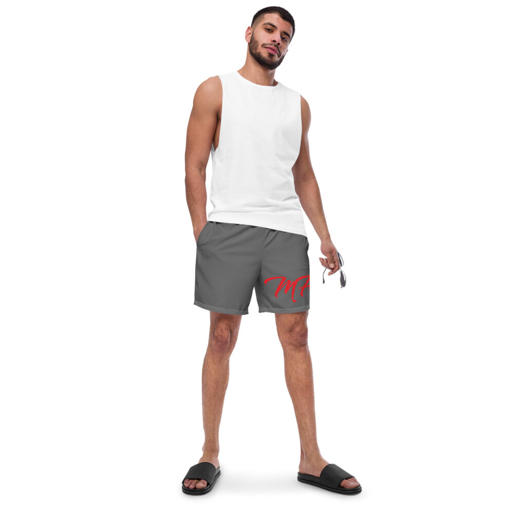 Gray & Red MF Swim Trunks - Image 2