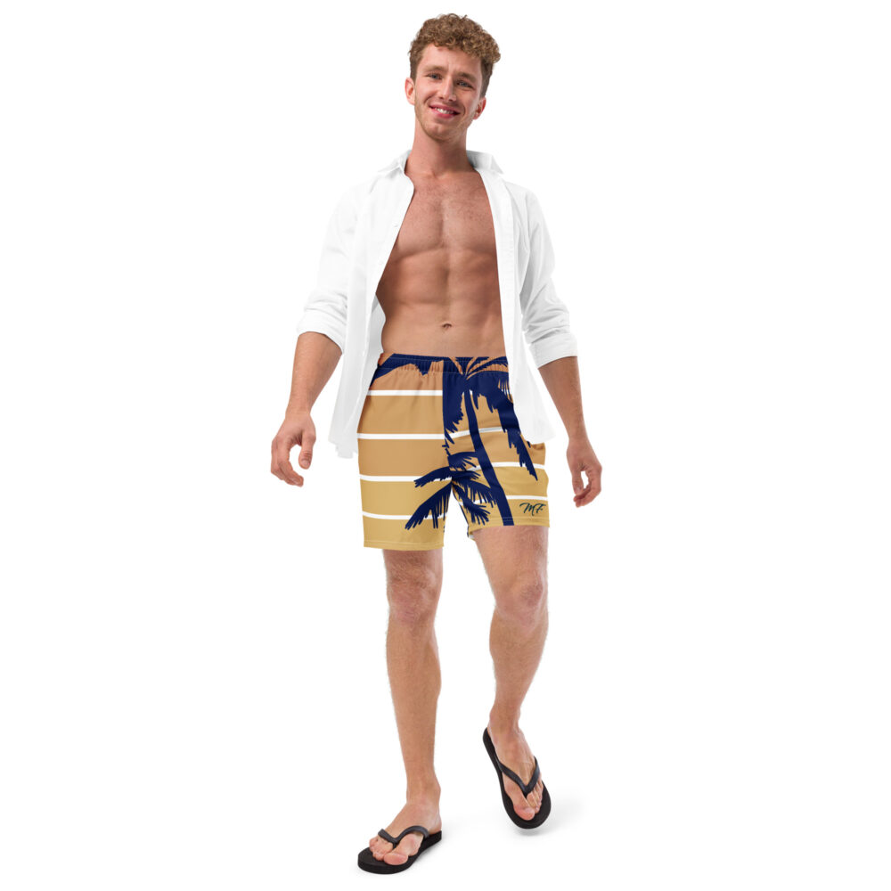 Beige MF Palm Tree Swim Trunks - Image 2