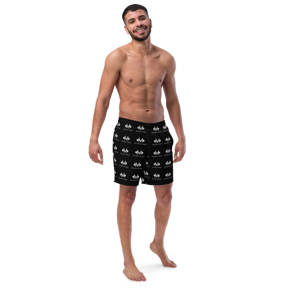 Black & White Maximus-Fitness Swim Trunks - Image 2