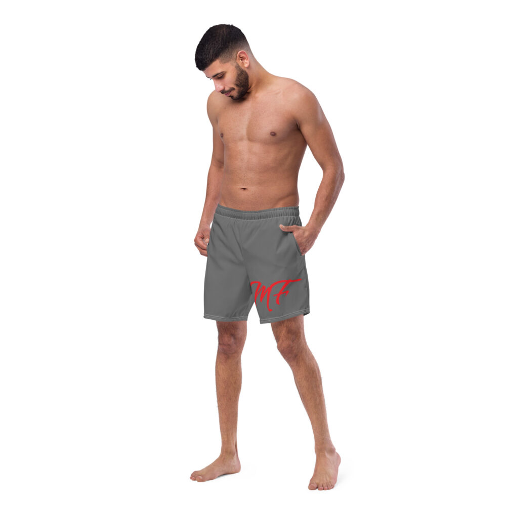 Gray & Red MF Swim Trunks - Image 4