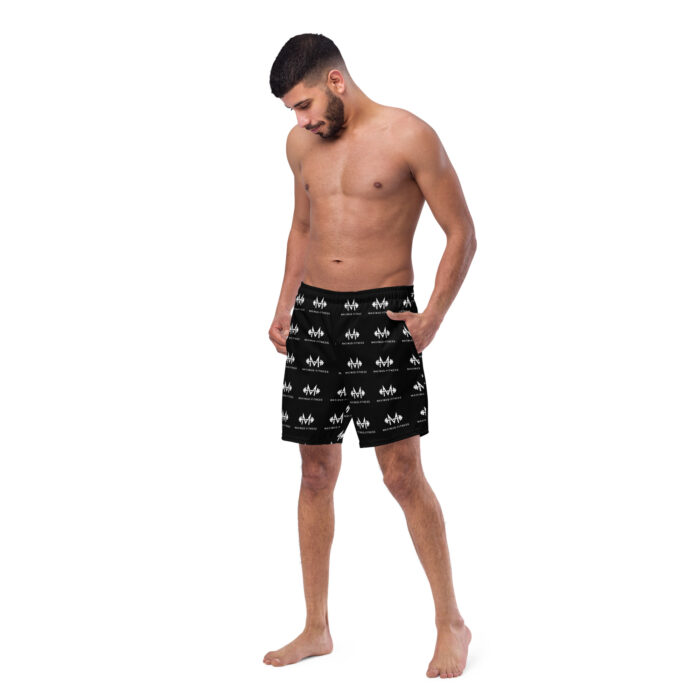 Black & White Maximus-Fitness Swim Trunks