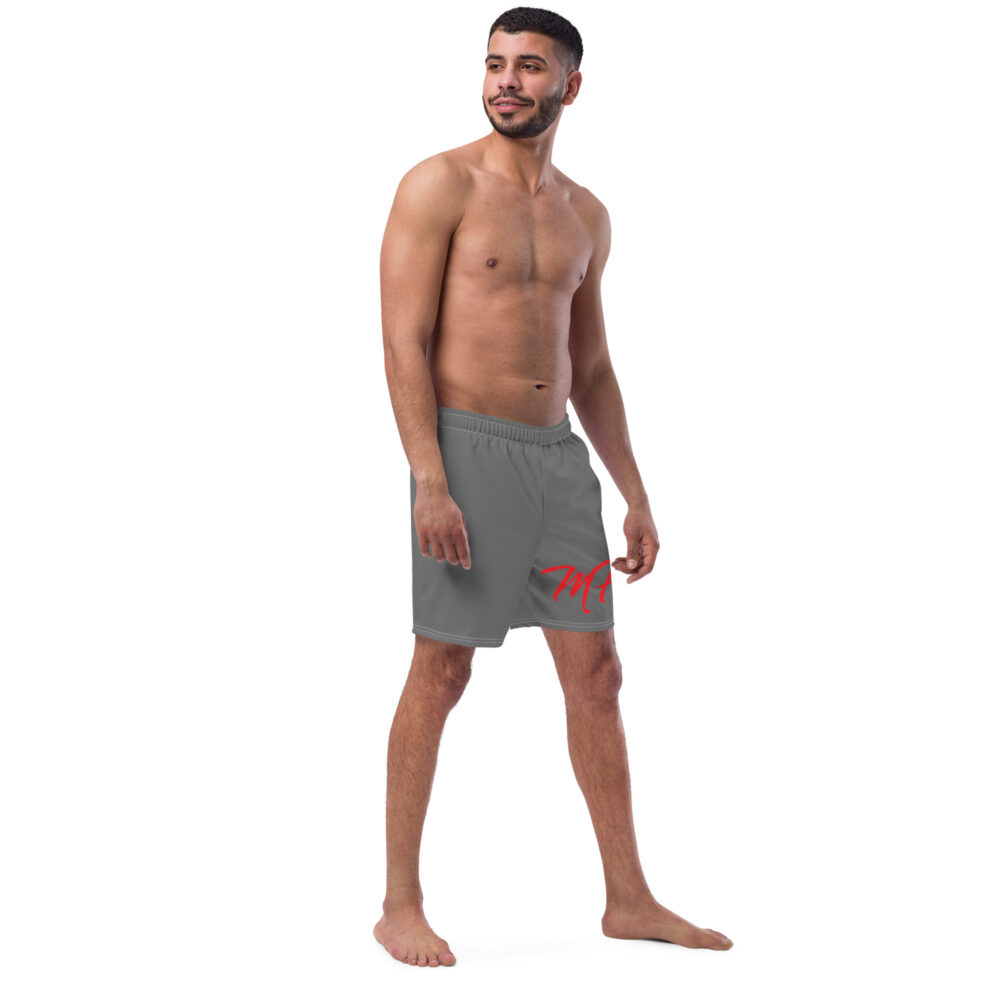 Gray & Red MF Swim Trunks - Image 3