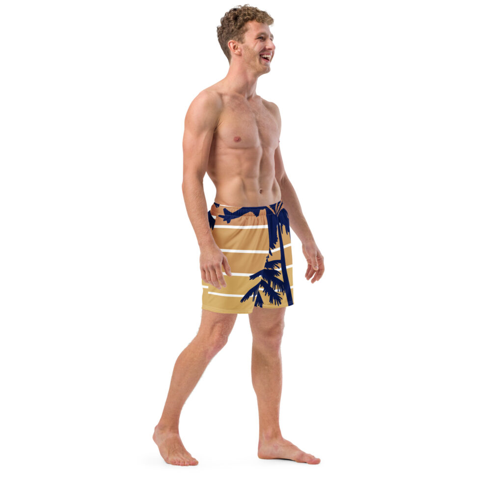 Beige MF Palm Tree Swim Trunks - Image 3
