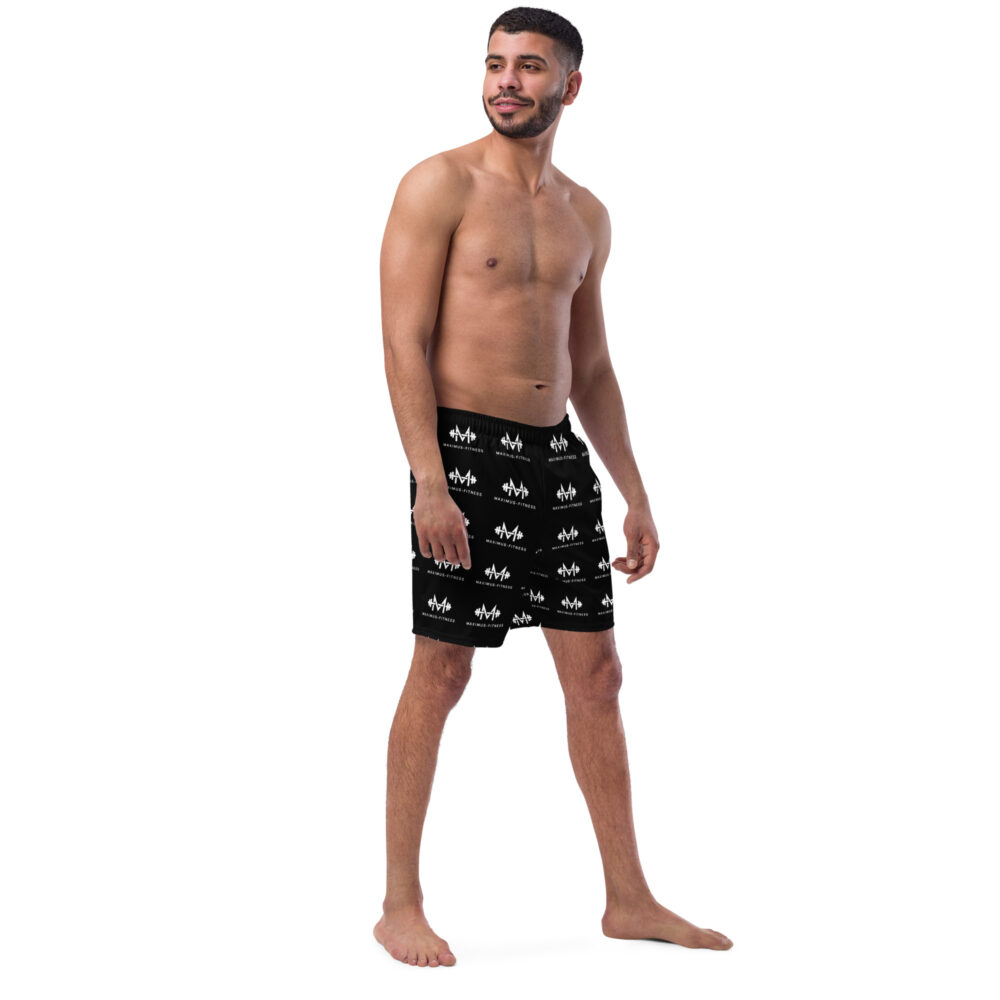 Black & White Maximus-Fitness Swim Trunks - Image 4