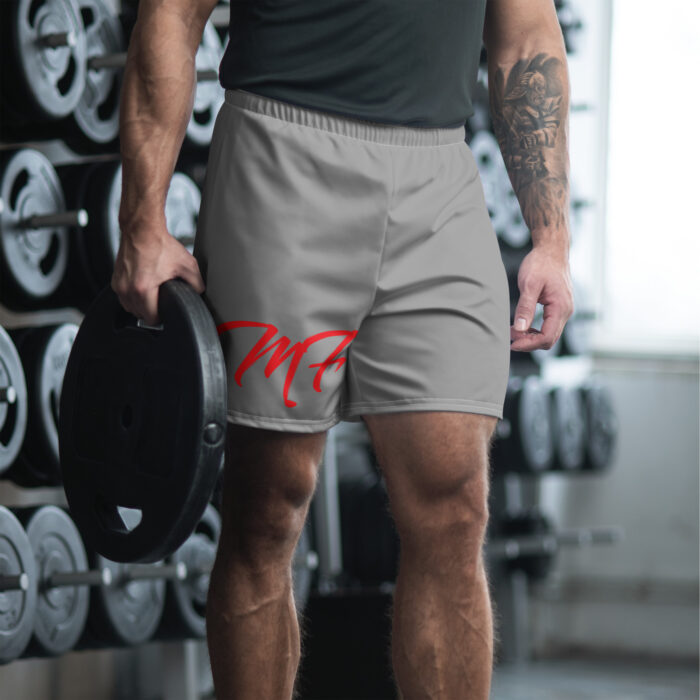 Gray Red MF Athletic Long Shorts