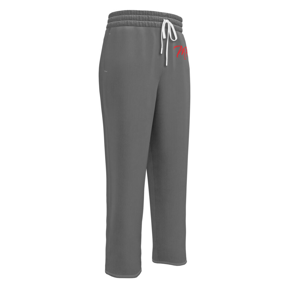 Gray Red MF Wide-Leg Joggers