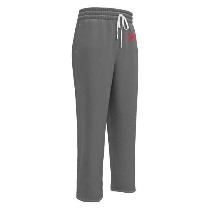 Gray Red MF Wide-Leg Joggers