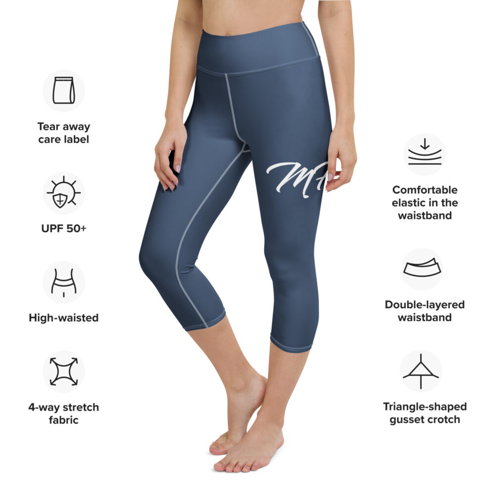 Navy Blue MF Yoga Capri Leggings - Image 4
