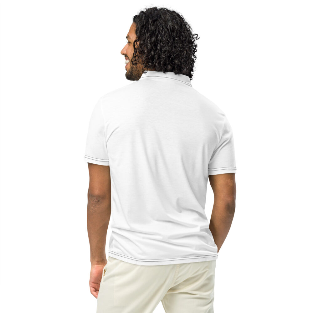 Men’s White Maximus-Fitness Slim Fit Polo - Image 5