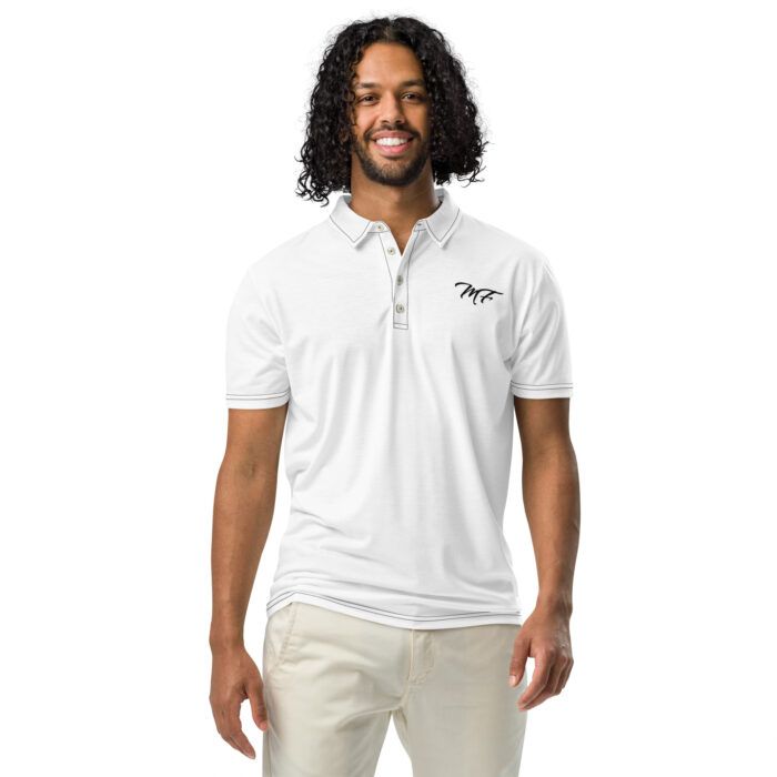 Men’s White Maximus-Fitness Slim Fit Polo