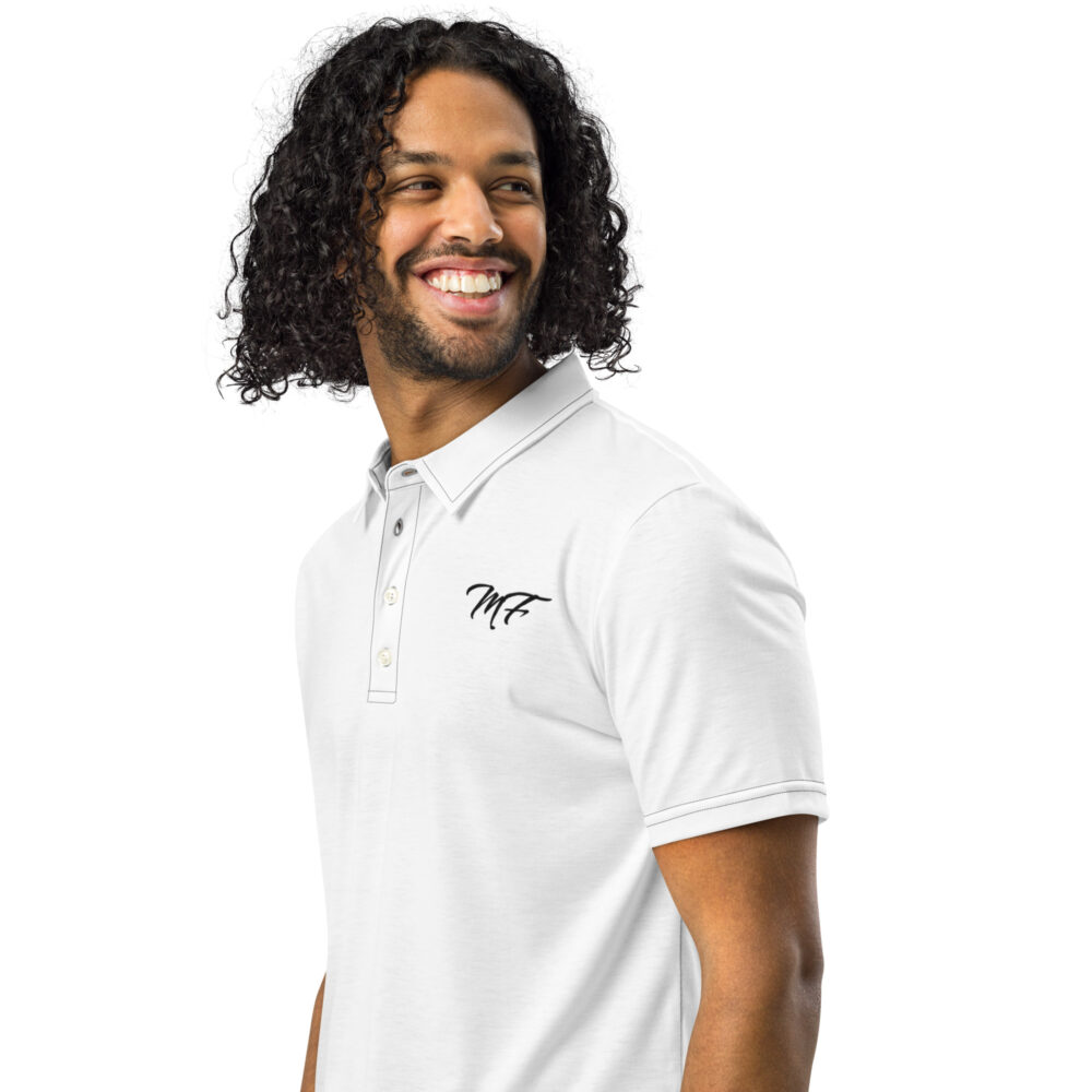 Men’s White Maximus-Fitness Slim Fit Polo - Image 4
