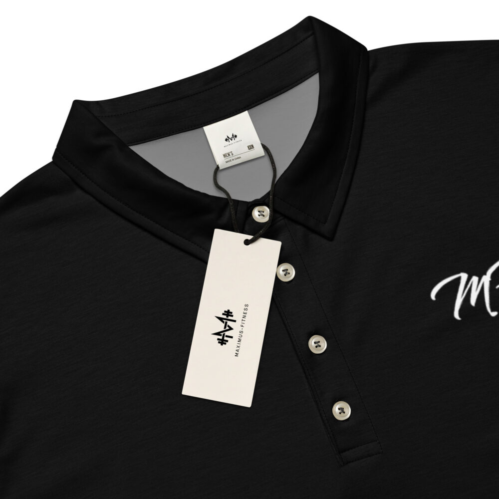 Men’s Black Maximus-Fitness Slim Fit Polo - Image 2