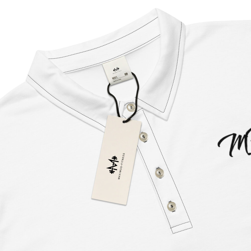 Men’s White Maximus-Fitness Slim Fit Polo - Image 2
