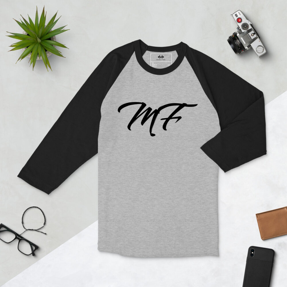 Gray & Black MF 3/4 sleeve raglan shirt - Image 3