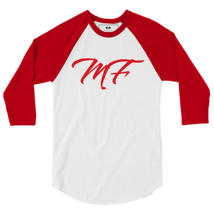 Red & White MF 3/4 sleeve raglan shirt