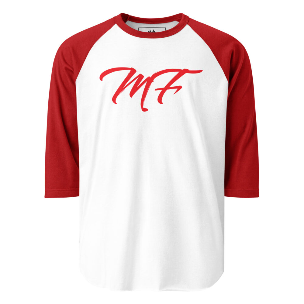 Red & White MF 3/4 sleeve raglan shirt - Image 2