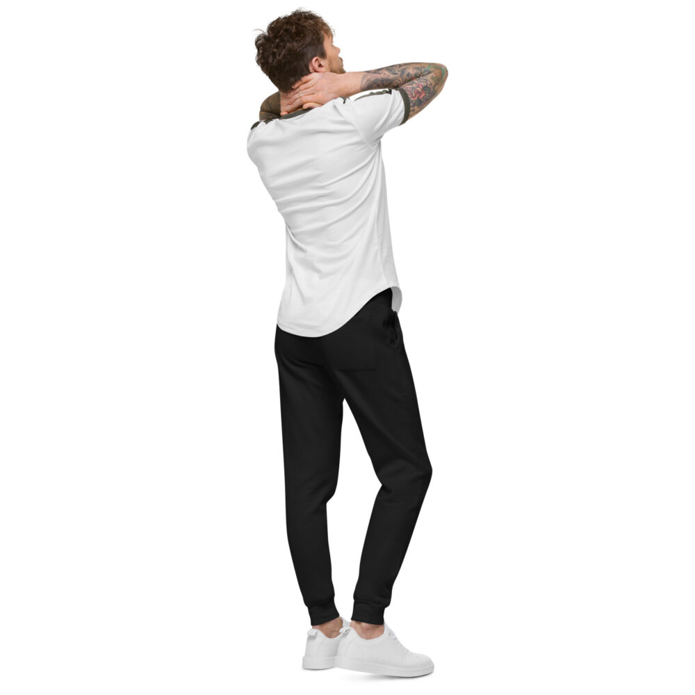 Black White MF Fleece Sweatpants - Image 2