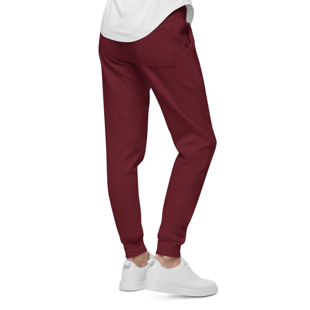 Maroon White MF Fleece Sweatpants - Image 2