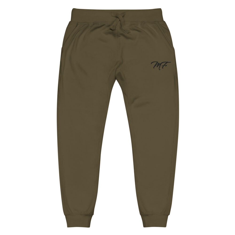 Military Green Black MF Fleece Sweatpants - Image 2