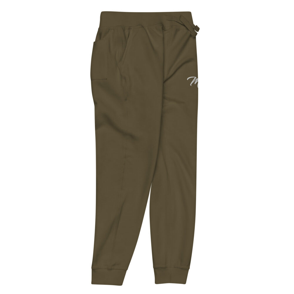 Military Green White MF Fleece Sweatpants - Image 5
