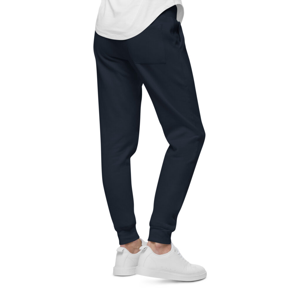 Navy Blue White Fleece Sweatpants - Image 2
